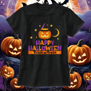 T-shirt Happy Halloween Trick ou Treat Smiling Citrouille 