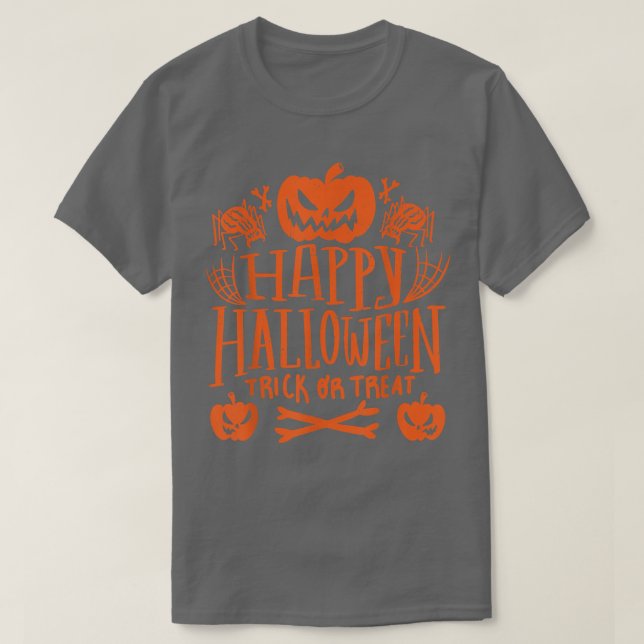T-shirt Happy Halloween TrickorTreat Design Citrouille pou (Design devant)
