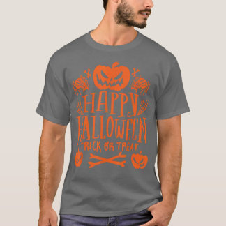 T-shirt Happy Halloween TrickorTreat Design Citrouille pou