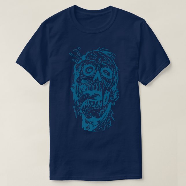 T-shirt Happy Halloween Zombie Head 4402 (Design devant)