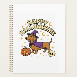 T-shirt Happy Halloweenie chien teckel sorcière_1