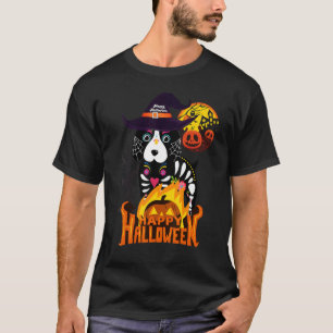 T-shirt Happy Halloweenie Dachshund Mummy Doxie Chien Tric