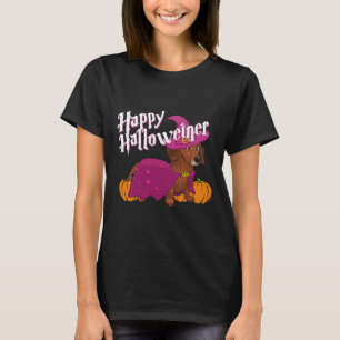 T-shirt Happy Halloweenie Doxie Dachshund Chien Sorcière C