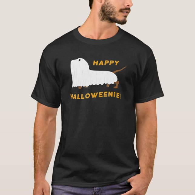 T-shirt Happy Halloweenie - Halloween Dachshund (Devant)