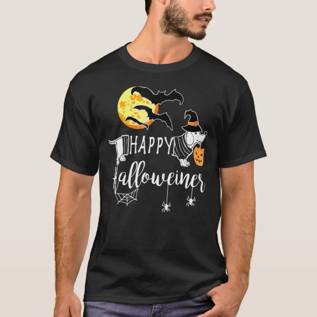 T-shirt Happy Halloweiner Dachshund Halloween Pour Doxie O (Devant)