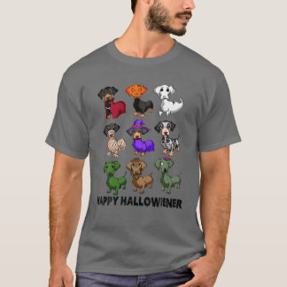 T-shirt Happy Halloweiner Funny Halloween Dogs L