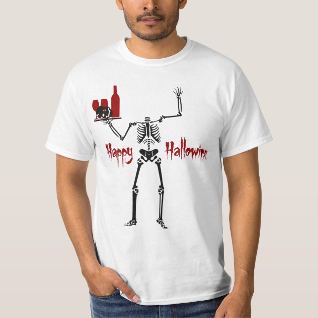 T-shirt Happy Hallowine Skeleton sans tête (Devant)