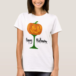 T-shirt Happy Hallowine Vin Citrouille Halloween