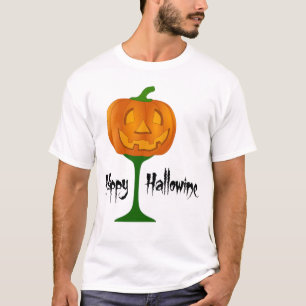 T-shirt Happy Hallowine Vin Citrouille Halloween