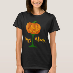 T-shirt Happy Hallowine Vin Citrouille Halloween