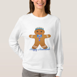 T-shirt Happy Hanoukka Gingerbread Man Menorah