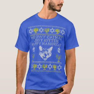 T-shirt Happy Hanukcat, Meowy Catmas, Hanoukka Cat Jewish