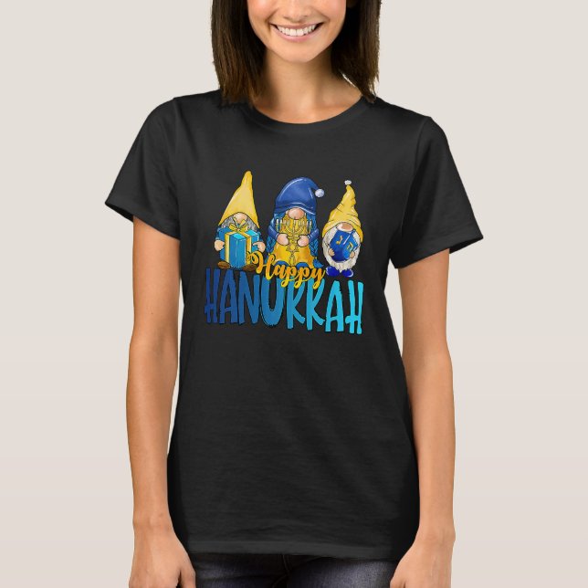 T-shirt Happy Hanukkah 2022 Gnome Menorah Dreidel Ugly Chr (Devant)