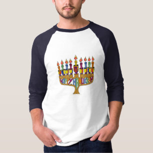 T-shirt Happy Hanukkah Dreidels Menorah