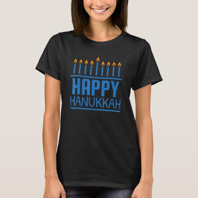 T-shirt Happy Hanukkah  Women Men Kids Jewish Menorah Chan (Devant)