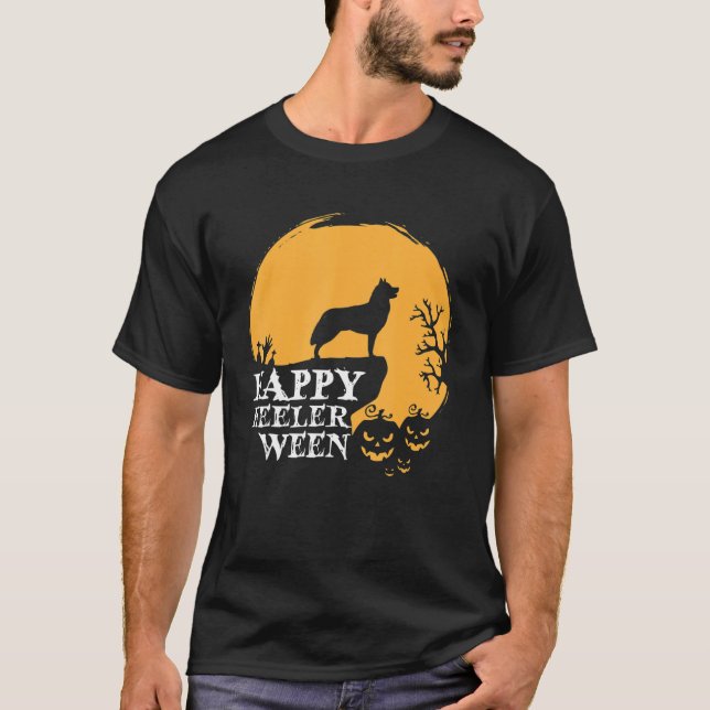 T-shirt Happy Helerween bleu Heeler Halloween Costume Hee (Devant)