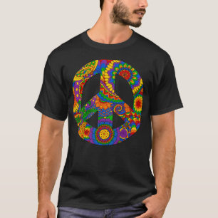 T-shirt Happy Hippy Psychedelic Rainbow Design
