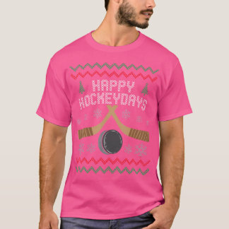 T-shirt Happy Hockeydays Ugly Christmas Hockey