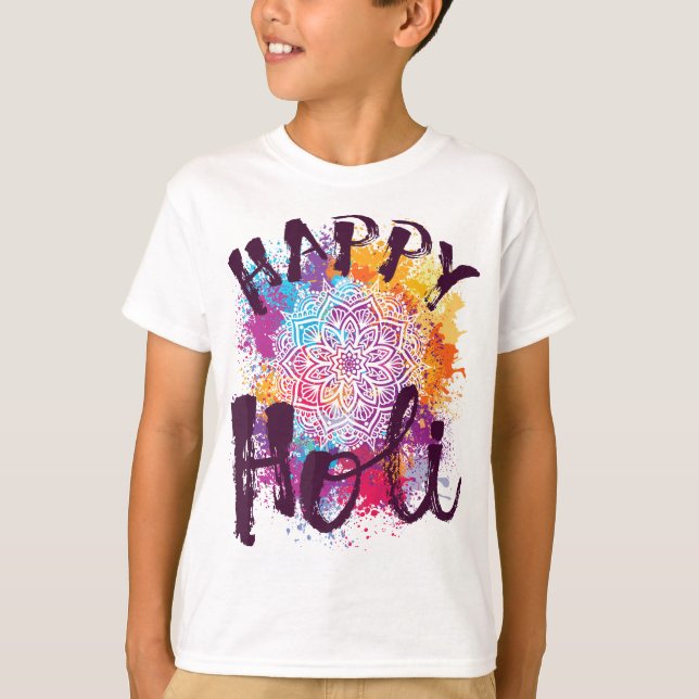 T-shirt Happy Holi Colors Inde Printemps hindou (Devant)