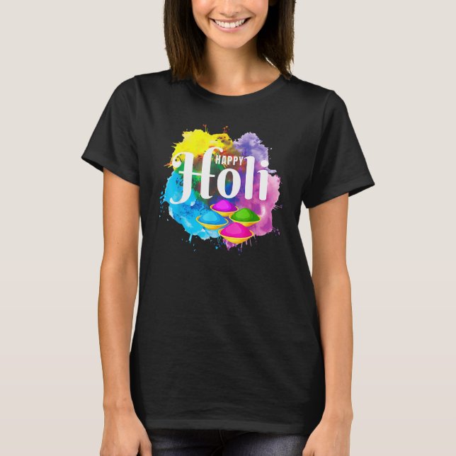 T-shirt Happy Holi Festival Couleur Coeur Inde Printemps h (Devant)