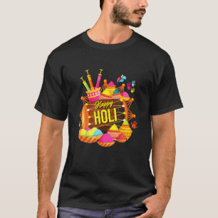 T-shirt Happy Holi Festival Powder 2022 Inde couleurs Hind