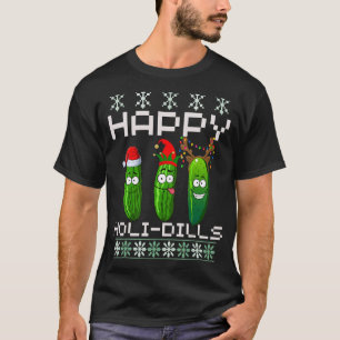T-shirt Happy Holi godes laide laide cornichon de Noël J'a