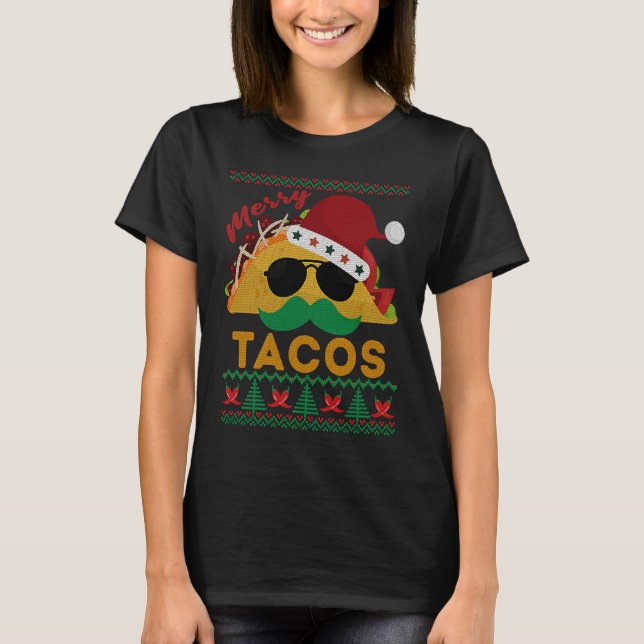 T-shirt Happy Holiday Party Merry Taco Ugly Christmas Mexi (Devant)