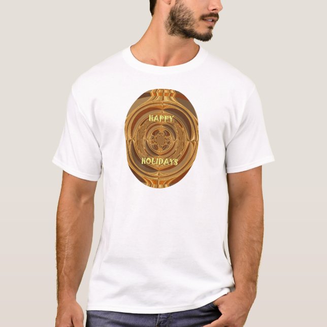 T-shirt Happy Holidays Circle Art Print/Design (Devant)