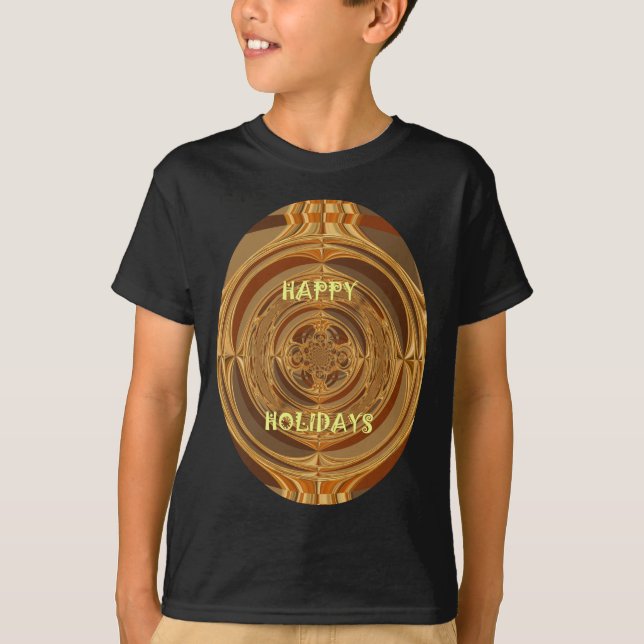 T-shirt Happy Holidays Circle Art Print/Design (Devant)
