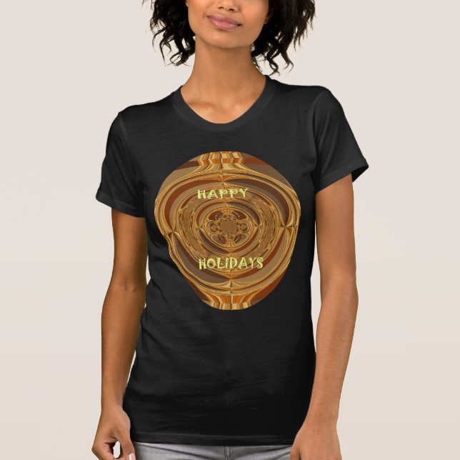 T-shirt Happy Holidays Circle Art Print/Design (Devant)