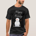 T-shirt Happy Holidays Snowman - Festive Christmas Graphic<br><div class="desc">Célébrez la saison festive avec style avec notre design "Happy Holidays Snowman", avec une adorable illustration de bonhomme de neige sous un texte élégant. Ce graphique d'hiver gai capte la joie et la chaleur des vacances, ce qui en fait le choix idéal pour les rassemblements de Noël, les fêtes de...</div>