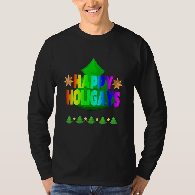 T-shirt Happy Holigay Balls Gay Christmas Lgbt Gay (Devant)