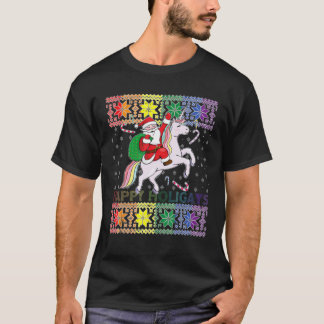 T-shirt Happy Holigays Gay Christmas Pajamas Santa Riding