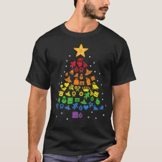 T-shirt Happy Holigays LGBT Christmas Tree Costume Gay Pri