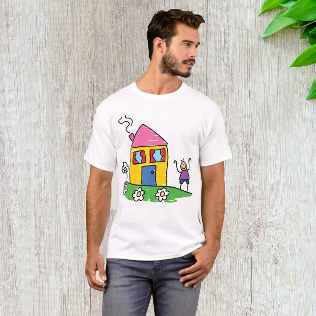 T-shirt Happy Home Colorful House et Stick Figure (Créateur téléchargé)