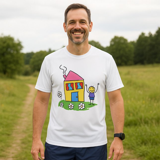 T-shirt Happy Home Colorful House et Stick Figure (Créateur téléchargé)