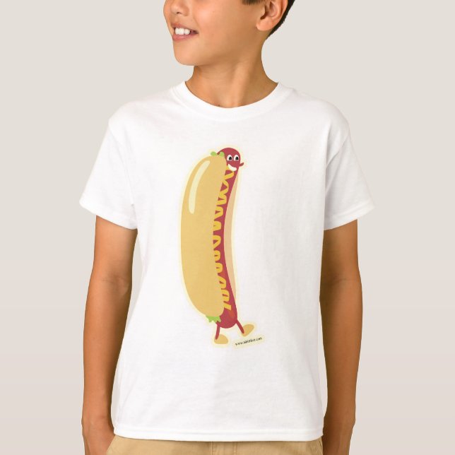 T-shirt Happy Hot Dog Cartoon Pal Cute Art Design (Devant)