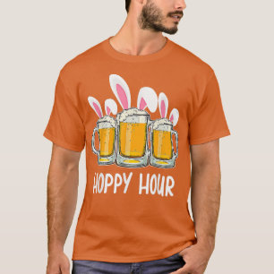 T-shirt Happy Hour Bunny Ear Beer Lover Funny Pâques Fêtes