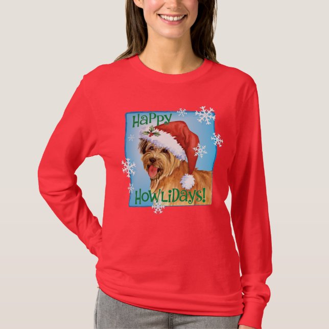 T-shirt Happy Howlidays Berger Pyrénéen (Devant)