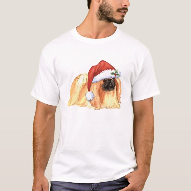 T-shirt Happy Howlidays Pekingese (Devant)