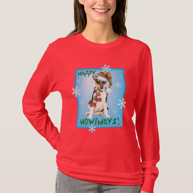 T-shirt Happy Howlidays Smooth Collie (Devant)