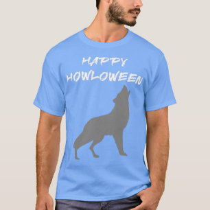 T-shirt Happy Howloween avec loup hurlant