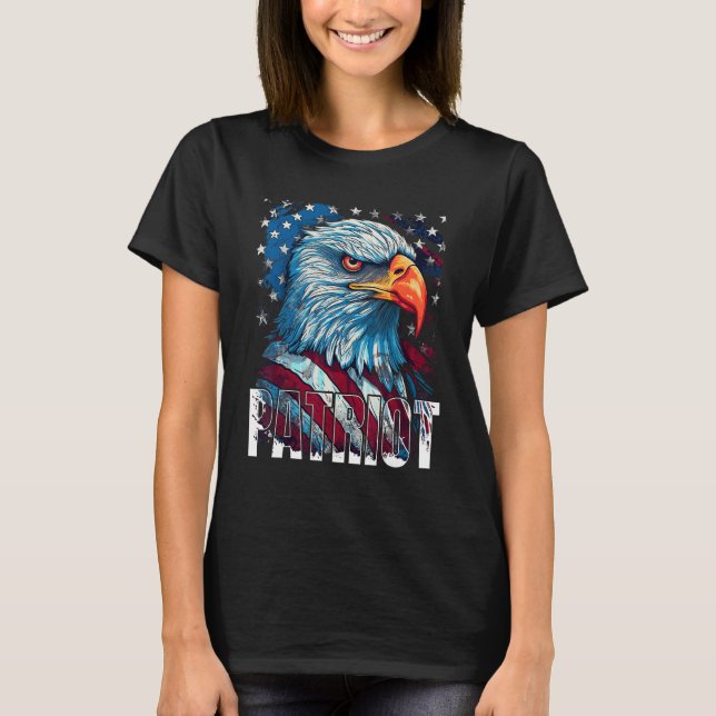 T-shirt Happy Independence Day 4th July Patriot Eagle Amer (Devant)