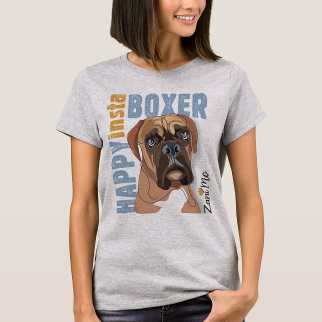 T-shirt Happy Insta Boxer - Zani Mo Dog (Devant)