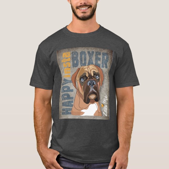 T-shirt Happy Insta Boxer - Zani Mo Dog (Devant)
