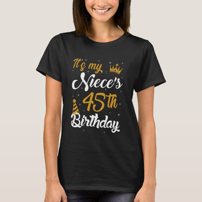 T-shirt Happy It's My Niece's 45th Birthday 1980 45 Years  (Devant)