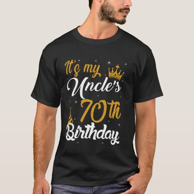 T-shirt Happy It's My Uncle's 70th Birthday 1955 70 Years  (Devant)