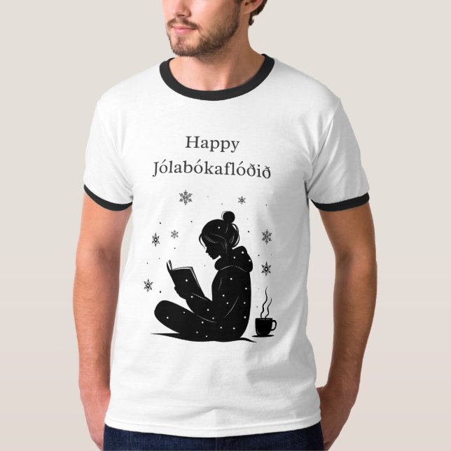 T-shirt Happy Jolabokaflod - Livre islandais Flood Cadeau (Devant)