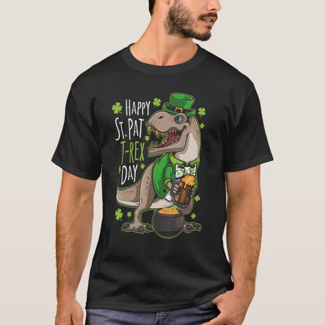 T-shirt Happy Jour de la Saint Patrick Dinosaur Dino Sauru (Devant)