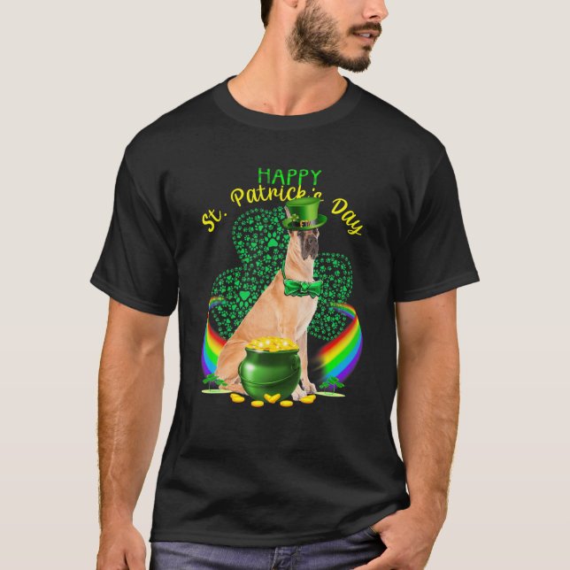 T-shirt Happy Jour de la Saint Patrick Great Dane Leprecha (Devant)